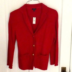 Talbots red knit blazer